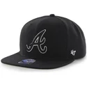 shapka-ploska-cherna-snapbek-na-atlanta-braves-mlb-ot-47-brand