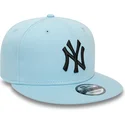 new-era-9fifty-league-essential-snapback-kappe-in-hellblau-mit-schwarzem-logo-der-new-york-yankees-mlb