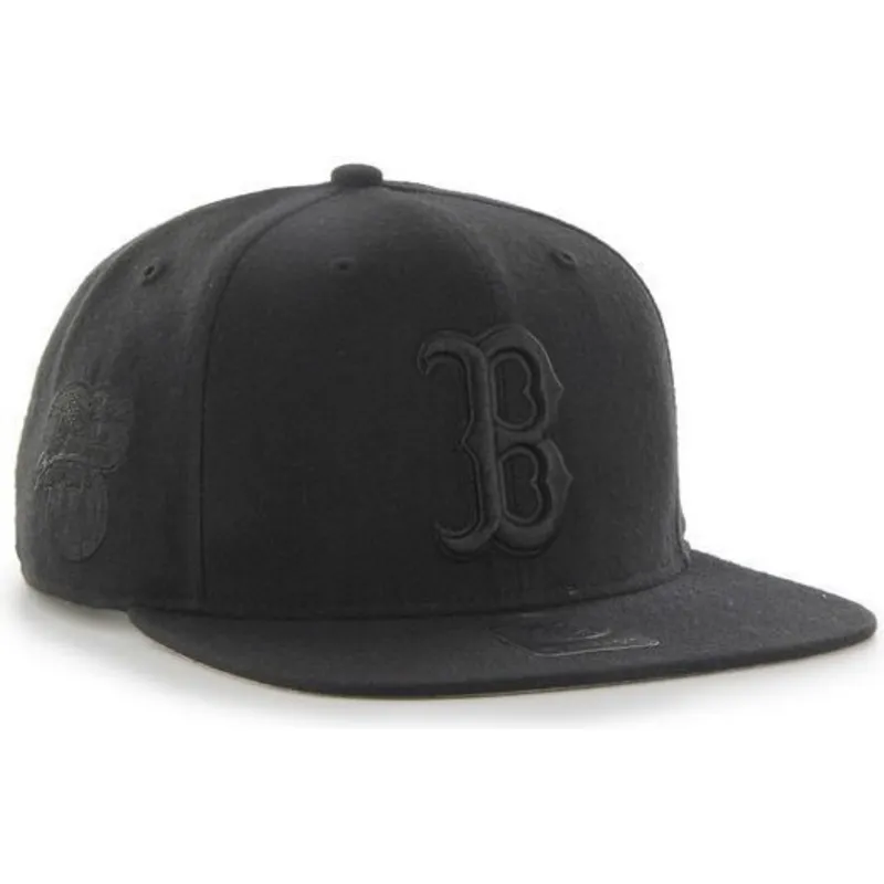 shapka-ploska-cherna-snapbek-na-boston-red-sox-mlb-ot-47-brand