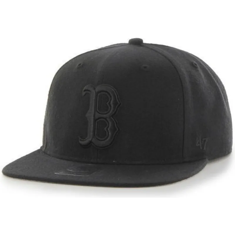 shapka-ploska-cherna-snapbek-na-boston-red-sox-mlb-ot-47-brand