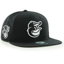 shapka-ploska-cherna-snapbek-mascota-na-baltimore-orioles-mlb-ot-47-brand