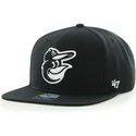 shapka-ploska-cherna-snapbek-mascota-na-baltimore-orioles-mlb-ot-47-brand