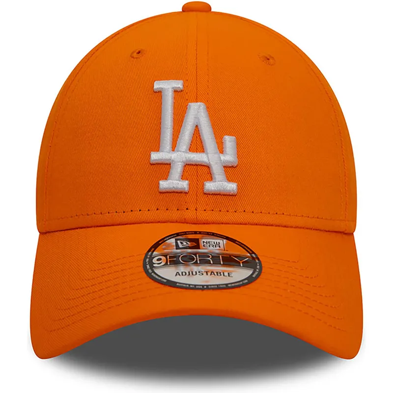 shapka-izvita-oranzhev-reguliruem-9forty-league-essential-na-los-angeles-dodgers-mlb-ot-new-era