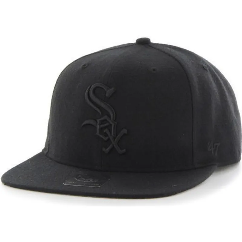 shapka-ploska-cherna-snapbek-na-chicago-white-sox-mlb-ot-47-brand