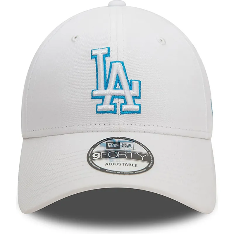 shapka-izvita-byala-reguliruem-9forty-team-outline-na-los-angeles-dodgers-mlb-ot-new-era