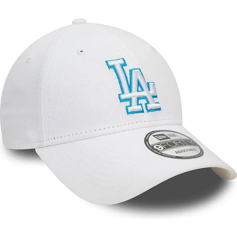 shapka-izvita-byala-reguliruem-9forty-team-outline-na-los-angeles-dodgers-mlb-ot-new-era