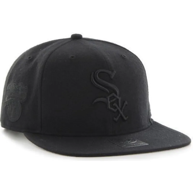 shapka-ploska-cherna-snapbek-na-chicago-white-sox-mlb-ot-47-brand