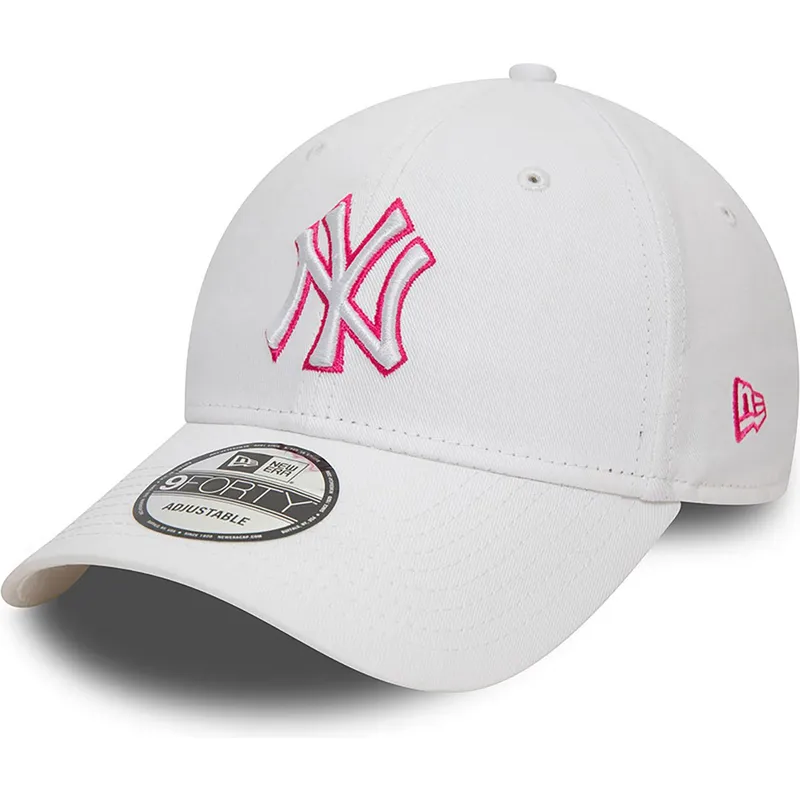 shapka-izvita-byala-reguliruem-rosa-9forty-team-outline-na-new-york-yankees-mlb-ot-new-era