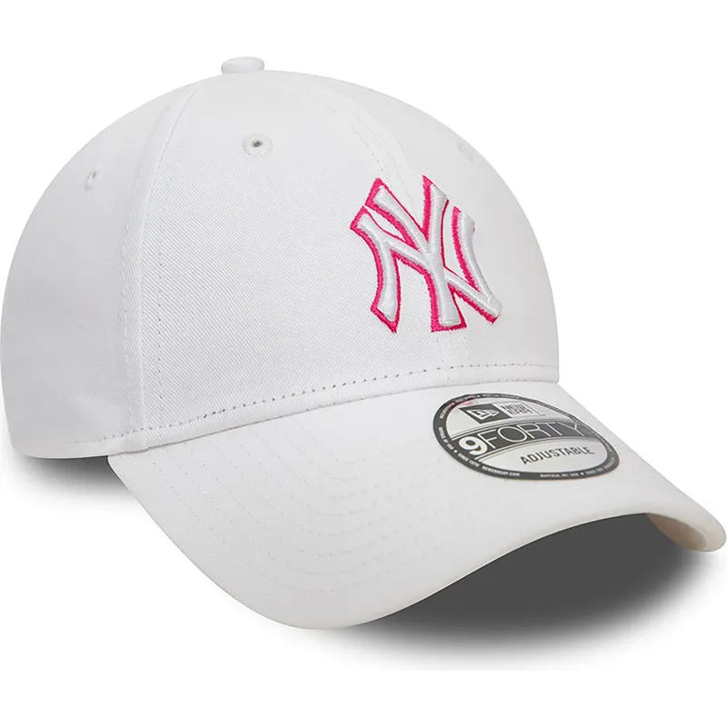 shapka-izvita-byala-reguliruem-rosa-9forty-team-outline-na-new-york-yankees-mlb-ot-new-era