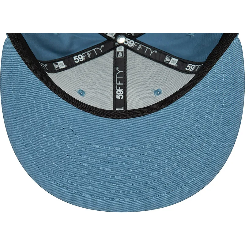new-era-new-york-yankees-mlb-59fifty-league-essential-blaue-angepasste-flache-kappe-mit-blauem-logo