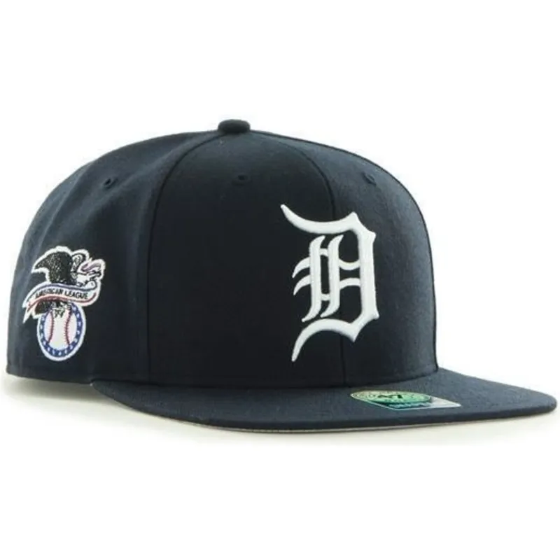 shapka-ploska-tmnosin-snapbek-na-detroit-tigers-mlb-ot-47-brand