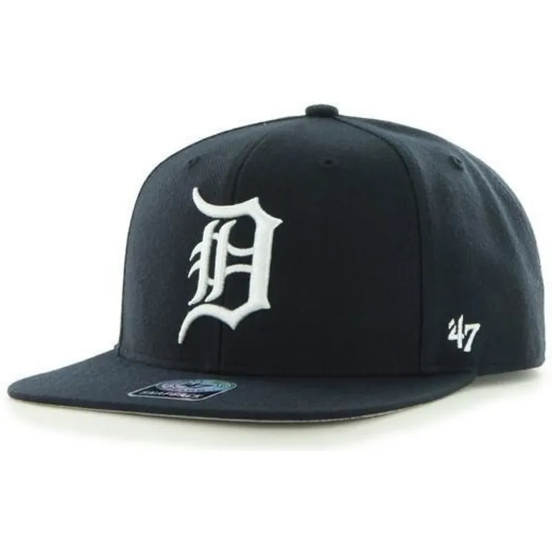 shapka-ploska-tmnosin-snapbek-na-detroit-tigers-mlb-ot-47-brand