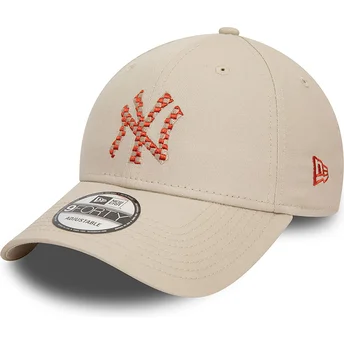 New Era Извита Козирка 9FORTY Seasonal Infill New York Yankees MLB Бежова Регулируема Шапка