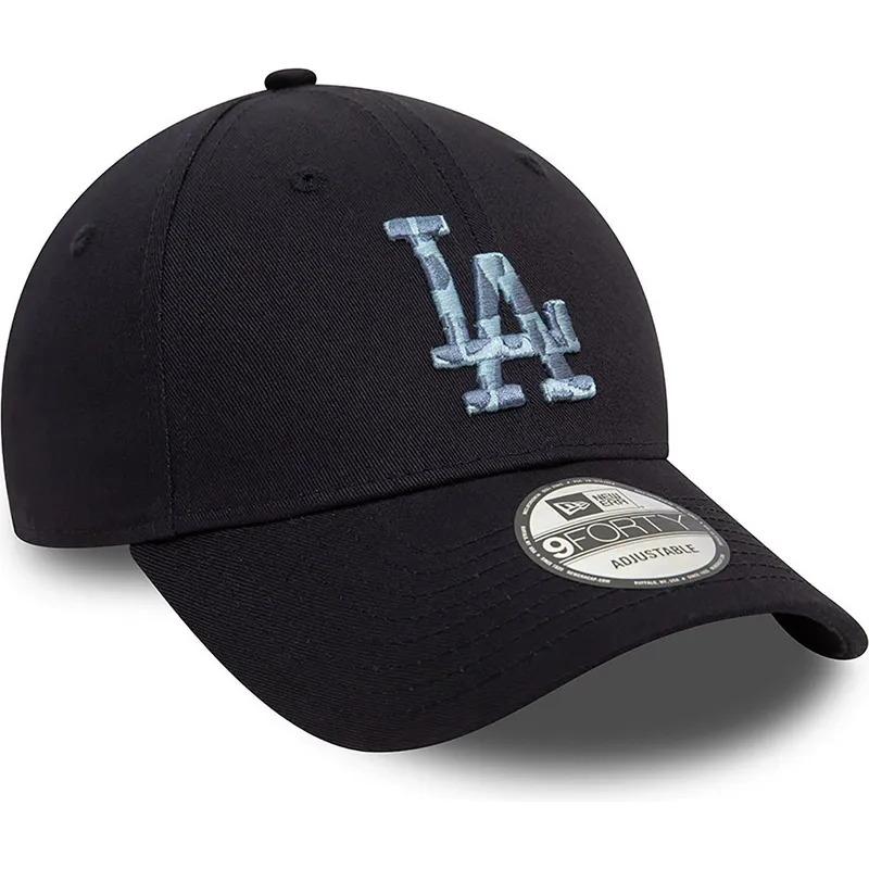 marineblaue-verstellbare-curved-cap-9forty-animal-infill-der-los-angeles-dodgers-mlb-von-new-era