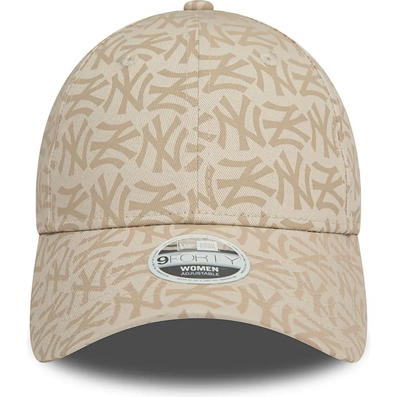 shapka-izvita-bezhov-reguliruem-9forty-monogram-na-new-york-yankees-mlb-ot-new-era