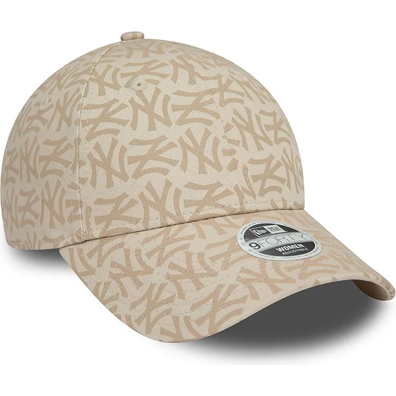 shapka-izvita-bezhov-reguliruem-9forty-monogram-na-new-york-yankees-mlb-ot-new-era