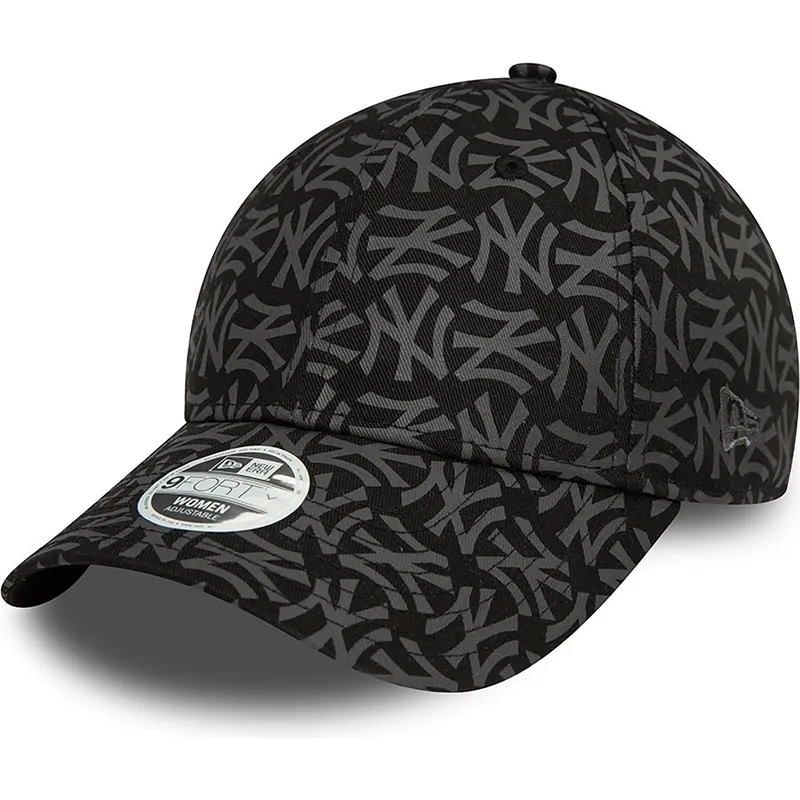 new-era-izvita-kozirka-damska-9forty-monogram-new-york-yankees-mlb-cherna-reguliruema-shapka