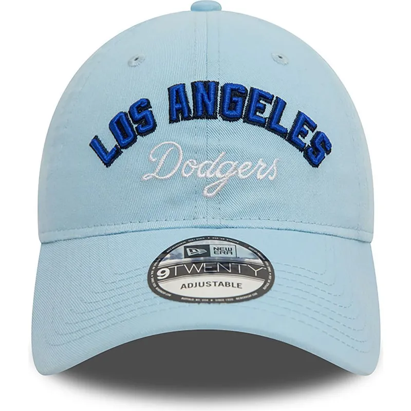 bla-justerbar-9twenty-wordmark-los-angeles-dodgers-mlb-kasket-fra-new-era
