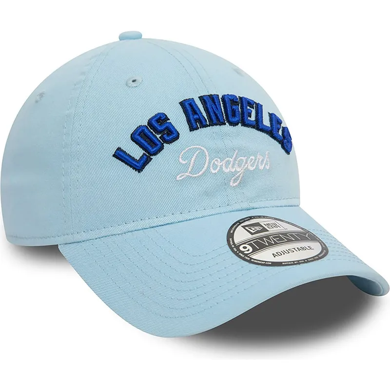 bla-justerbar-9twenty-wordmark-los-angeles-dodgers-mlb-kasket-fra-new-era