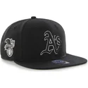 shapka-ploska-cherna-snapbek-na-oakland-athletics-mlb-ot-47-brand