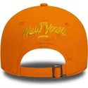 new-era-9forty-justerbar-orange-bojet-kasket-med-hot-dog-figur