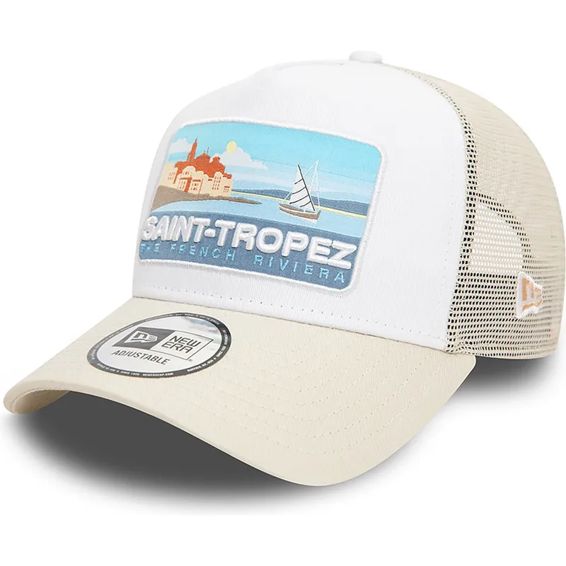 shapka-izvita-traker-bezhov-snapbek-a-frame-summer-na-saint-tropez-ciudades-playas-ot-new-era