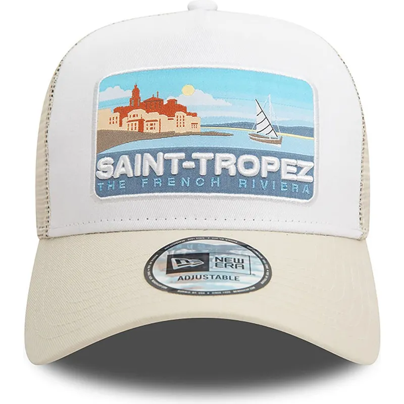 shapka-izvita-traker-bezhov-snapbek-a-frame-summer-na-saint-tropez-ciudades-playas-ot-new-era