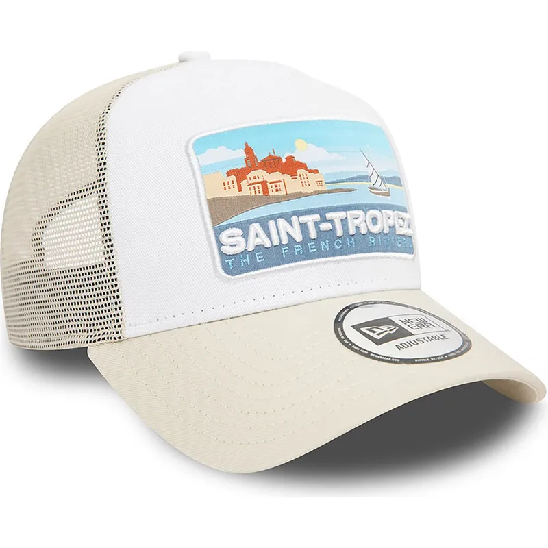 shapka-izvita-traker-bezhov-snapbek-a-frame-summer-na-saint-tropez-ciudades-playas-ot-new-era
