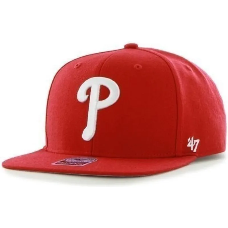 shapka-ploska-chervena-snapbek-na-philadelphia-phillies-mlb-ot-47-brand