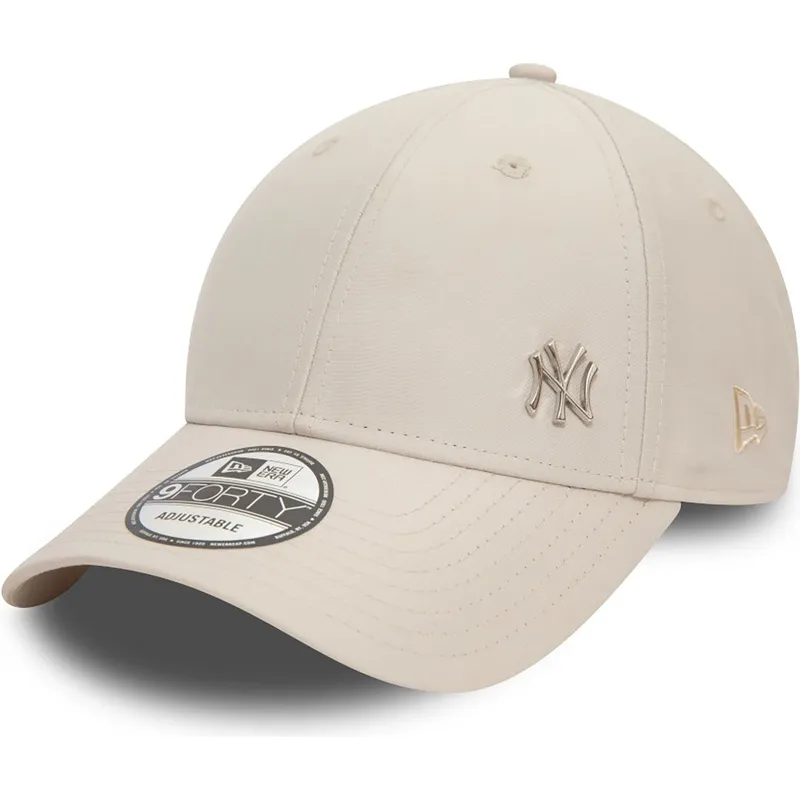 beige-justerbar-9forty-flawless-kurvet-kasket-fra-new-york-yankees-mlb-fra-new-era