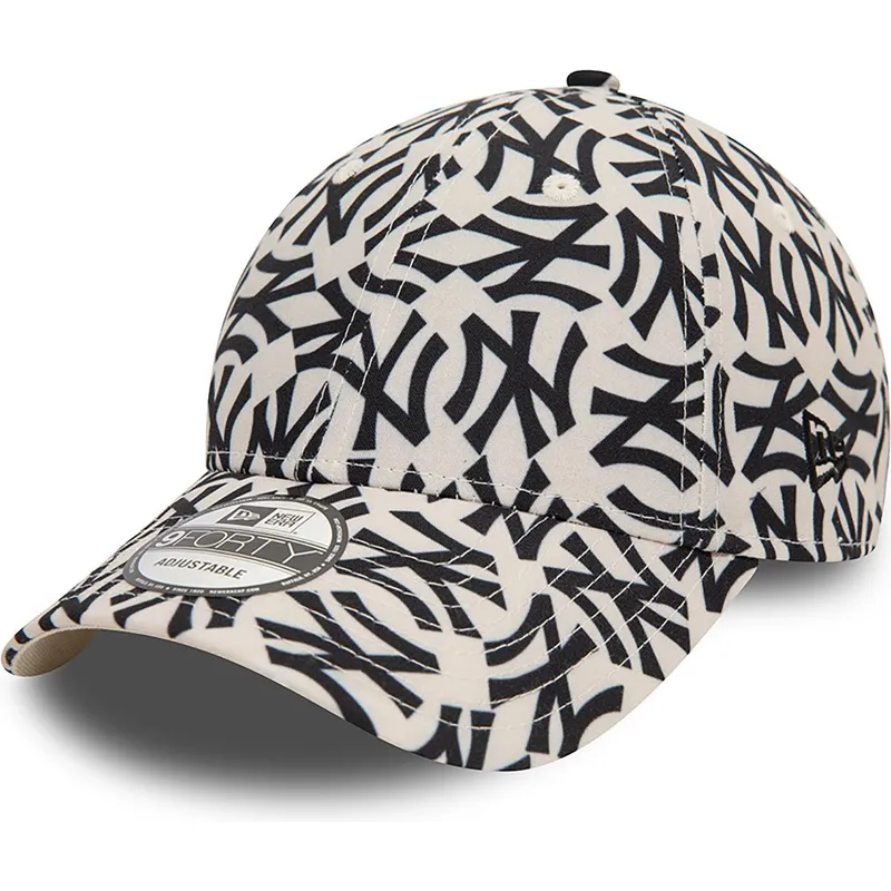 gebogene-beige-und-schwarze-verstellbare-kappe-9forty-monogram-von-new-york-yankees-mlb-von-new-era gebogene-beige-und-schwarze-verstellbare-kappe-9forty-monogram-von-new-york-yankees-mlb-von-new-era