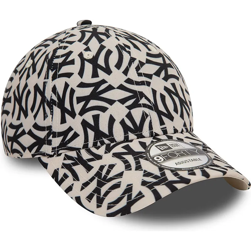gebogene-beige-und-schwarze-verstellbare-kappe-9forty-monogram-von-new-york-yankees-mlb-von-new-era gebogene-beige-und-schwarze-verstellbare-kappe-9forty-monogram-von-new-york-yankees-mlb-von-new-era