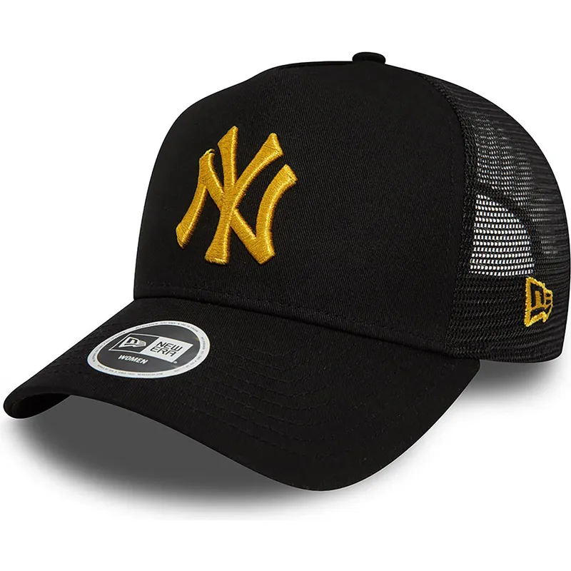 shapka-izvita-traker-cherna-snapbek-a-frame-metallic-na-new-york-yankees-mlb-ot-new-era