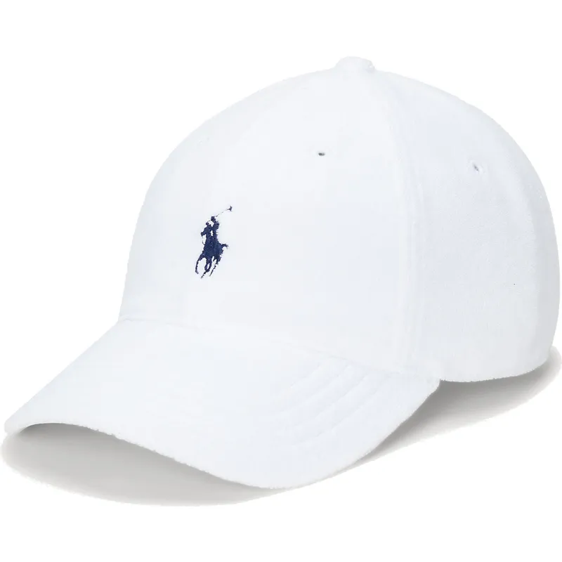 weisse-verstellbare-curved-cap-mit-blauem-logo-cotton-terry-classic-sport-von-polo-ralph-lauren