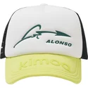 kimoa-fernando-alonso-amf1-aston-martin-formula-1-white-black-and-yellow-adjustable-trucker-hat