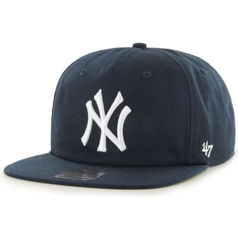 shapka-ploska-tmnosin-snapbek-na-new-york-yankees-mlb-ot-47-brand