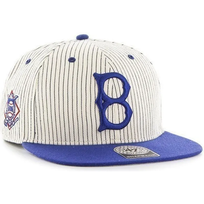 shapka-ploska-byala-snapbek-rayas-na-los-angeles-dodgers-mlb-ot-47-brand