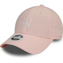 gorra-curva-rosa-ajustable-para-mujer-9forty-linen-de-new-york-yankees-mlb-de-new-era