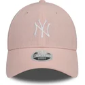 shapka-izvita-roza-reguliruema-9forty-linen-na-new-york-yankees-mlb-ot-new-era