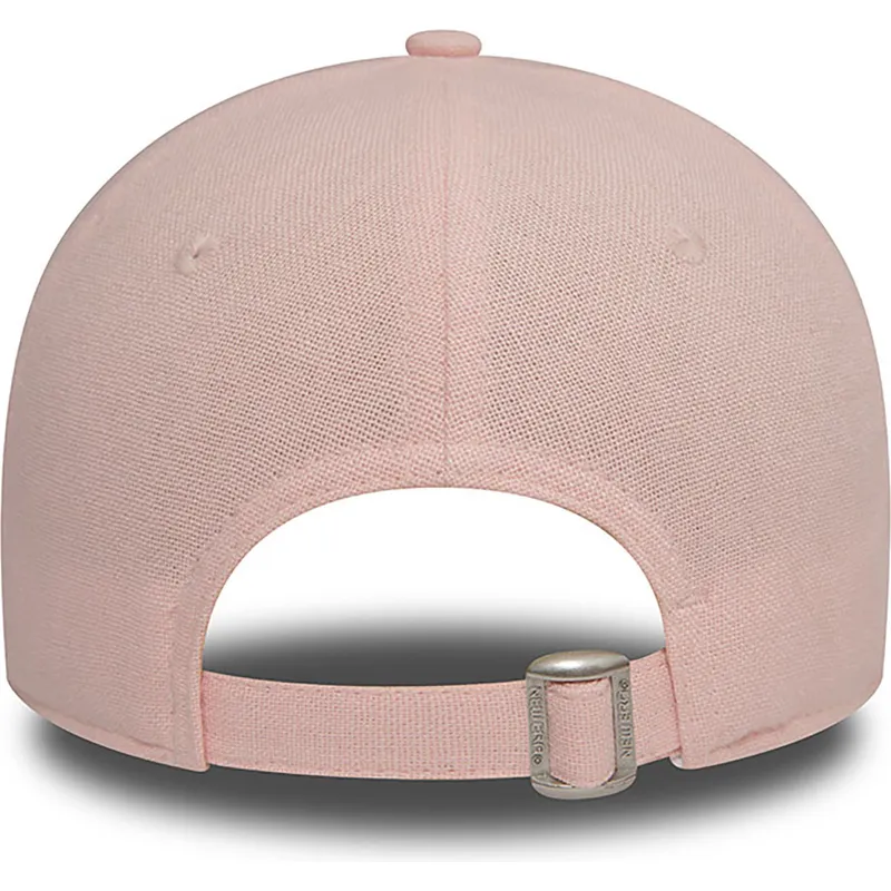 justerbar-pink-buet-kasket-til-kvinder-9forty-linen-new-york-yankees-mlb-fra-new-era