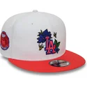 los-angeles-dodgers-mlb-new-era-9fifty-floral-hvid-og-rod-snapback-fladskygget-kasket