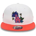 new-era-flat-brim-9fifty-floral-los-angeles-dodgers-mlb-white-and-red-snapback-cap