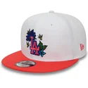 los-angeles-dodgers-mlb-new-era-9fifty-floral-hvid-og-rod-snapback-fladskygget-kasket