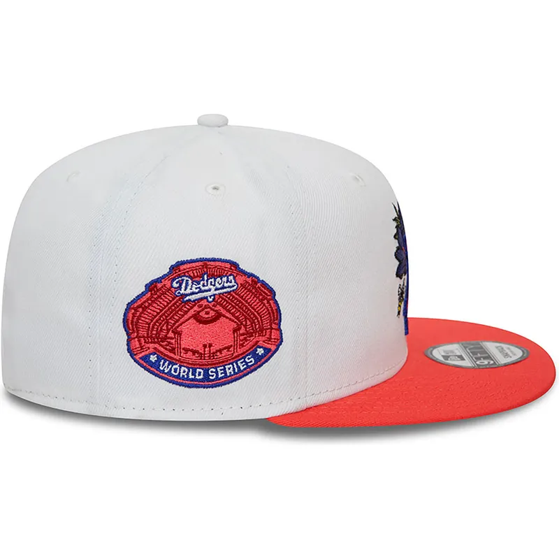 shapka-ploska-chervena-snapbek-9fifty-floral-na-los-angeles-dodgers-mlb-ot-new-era