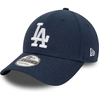 Marineblå justerbar 9FORTY Linen Los Angeles Dodgers MLB kasket fra New Era