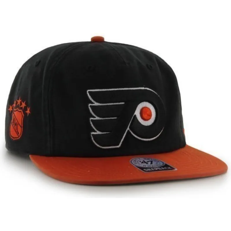 shapka-ploska-cherna-snapbek-na-philadelphia-flyers-nhl-ot-47-brand