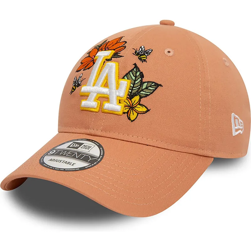shapka-izvita-kafyav-reguliruem-9twenty-floral-na-los-angeles-dodgers-mlb-ot-new-era