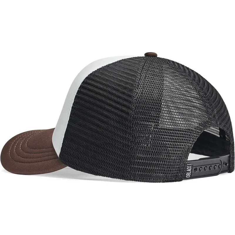 hvid-sort-og-brun-classic-trucker-kasket-fra-oblack