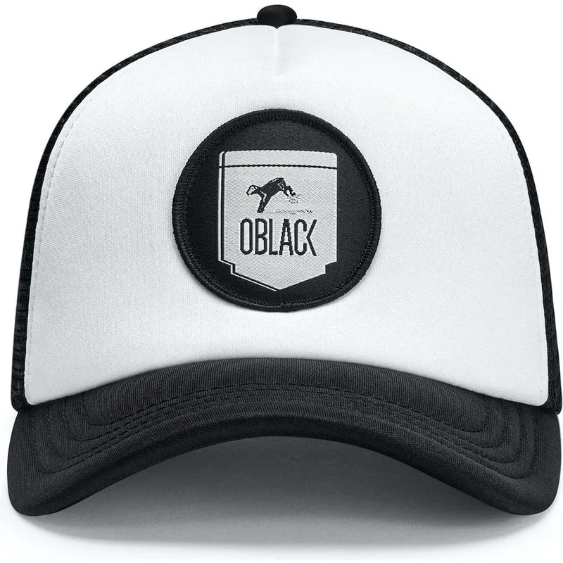 oblack-classic-trucker-kasket-i-hvid-og-sort
