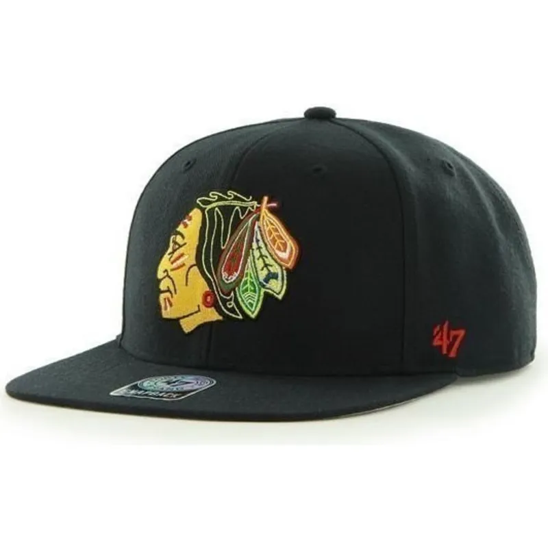 shapka-ploska-cherna-snapbek-na-chicago-blackhawks-nhl-ot-47-brand shapka-ploska-cherna-snapbek-na-chicago-blackhawks-nhl-ot-47-brand